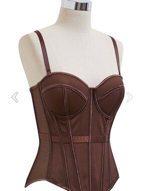 Chicwish Brown Structured Bustier Corset Top